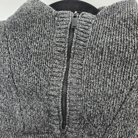Calvin Klein Dark Gray Mock Neck Long Sleeve Cotton Knit Sweater Pullover - Picture 6 of 6